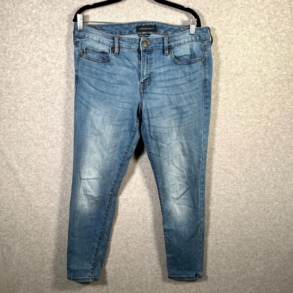 Aeropostale Jegging Jeans Womens 12 Blue Denim Cotton Low Rise Medium Wash